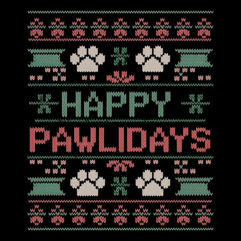 Happy Pawlidays Haustier-Weihnachtspullover Pawlid