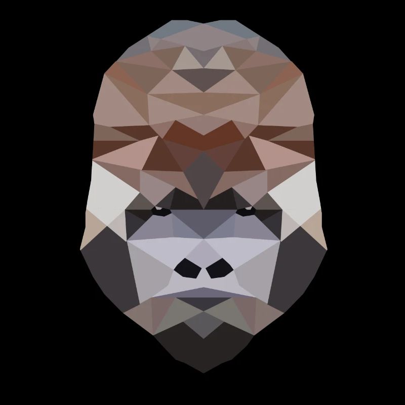 polygon, gift, design, gorilla, gorillas, monkey