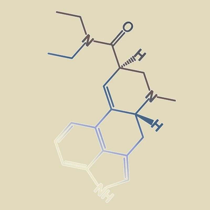 LSD Structural Formula Molecule A. Hofmann Bicycle Day