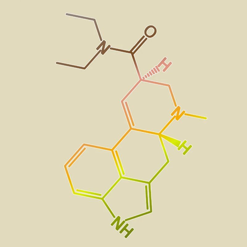 Molécule de formule structurelle LSD A. Hofmann Bicycle Day
