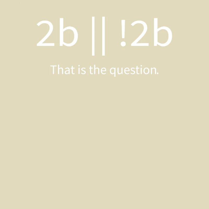 2b lustiger cooler Programmierer sein oder nicht sein