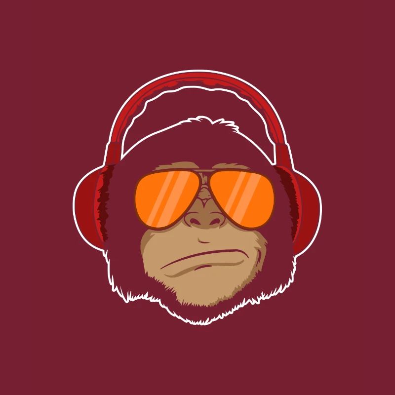 Affe mit Kopfhörer Silent Party Geschenk