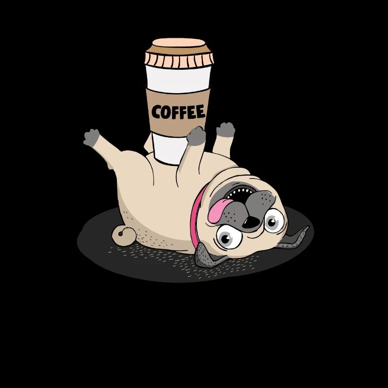 Pug and coffee live