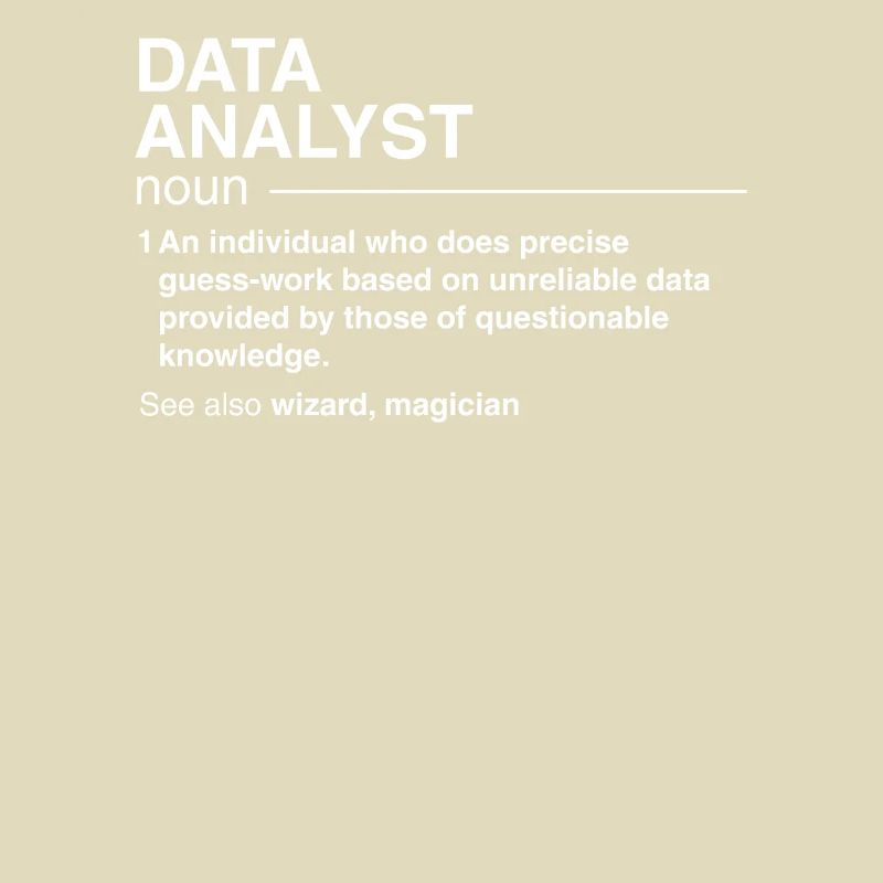Lustiger Datenanalytiker-Definitionsdatenwissenschaftler