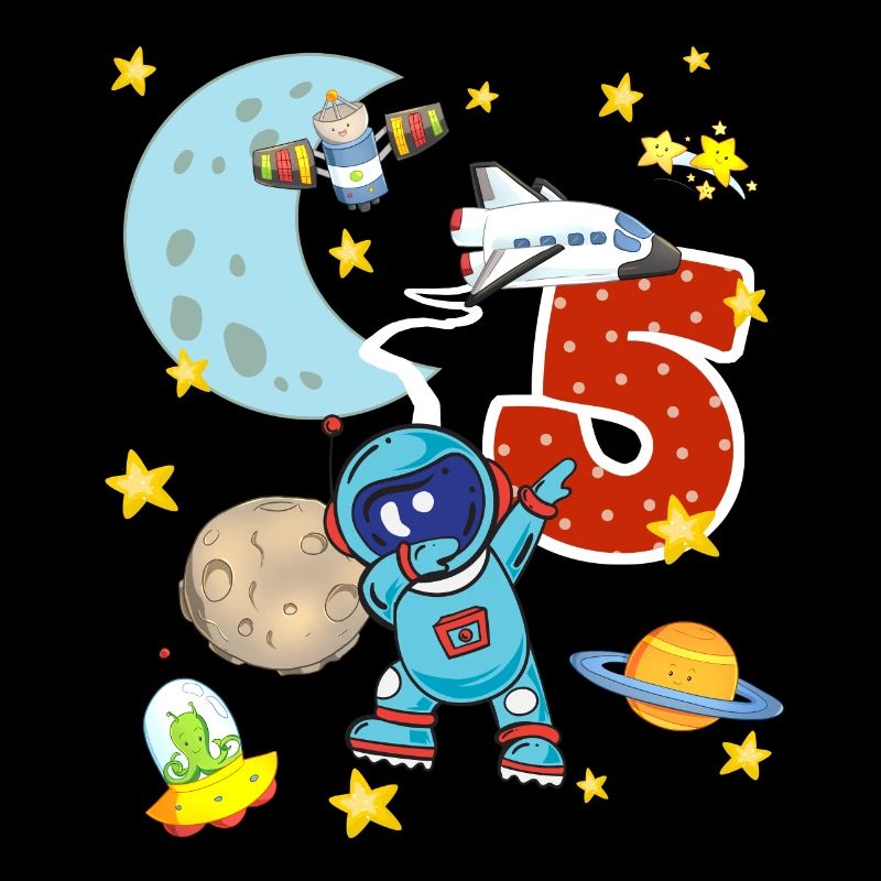 Astronaut 5 year birthday five space rocket