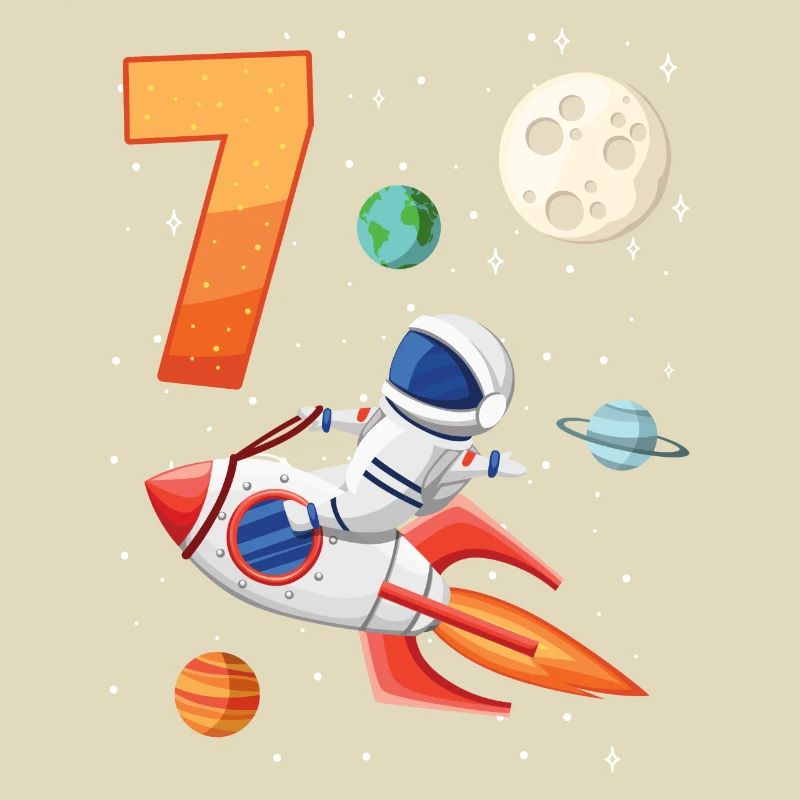 Astronaut 7th birthday outer space for boy