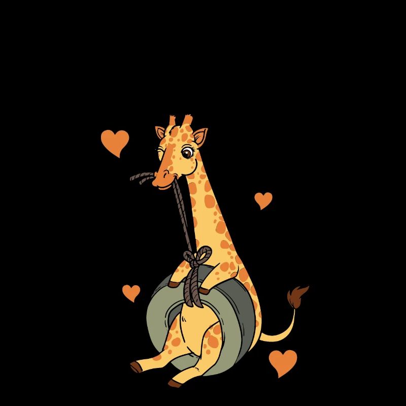 Cute giraffe - rocking giraffe heart