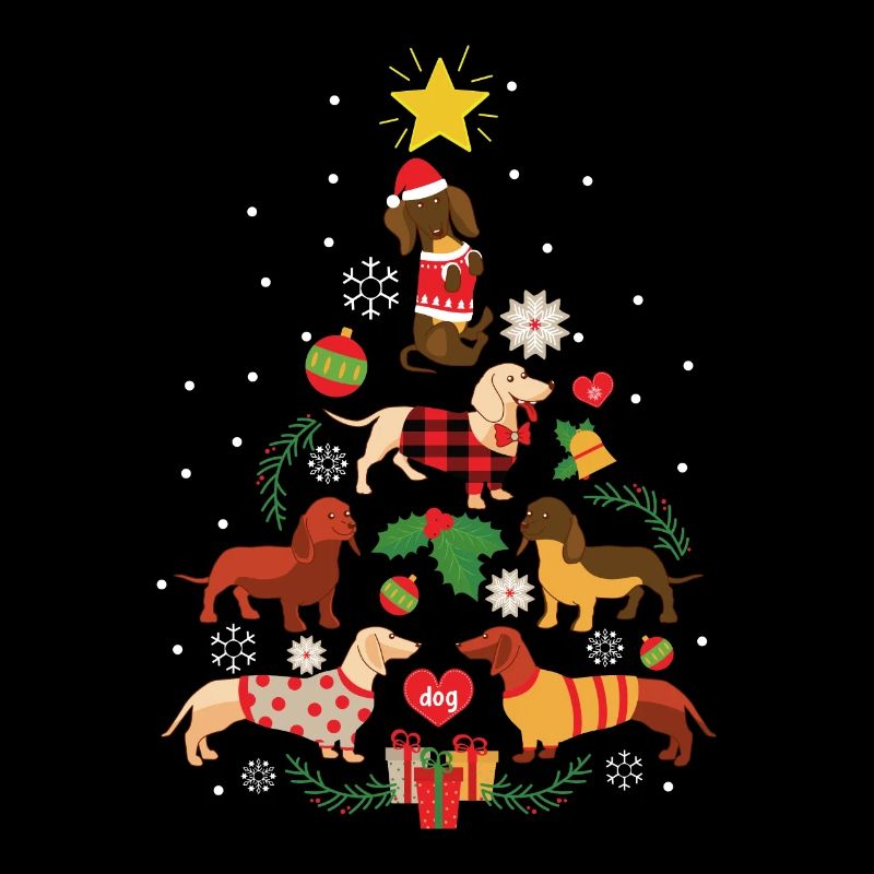Décor d'ornement d'arbre de Noël drôle de teckel