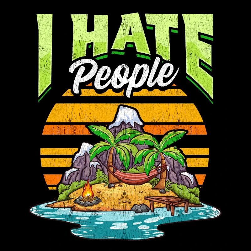 Cute & Funny I Hate People Beach Vacation Pun