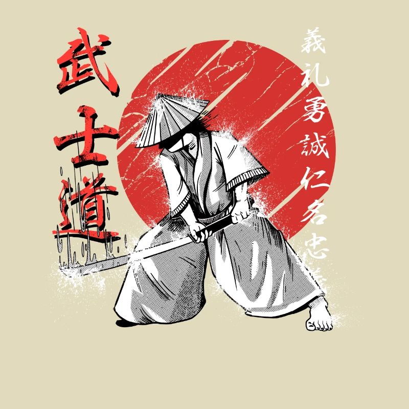 Samurai Bushido-Code Kanji-Krieger