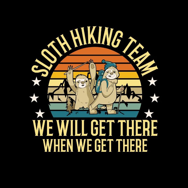 Sloth Hiking Team We Will Get There Wander