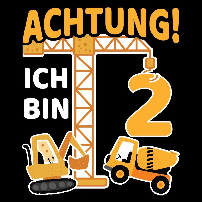 2. Geburtstag Baustelle Bagger Kran Geschenk Junge