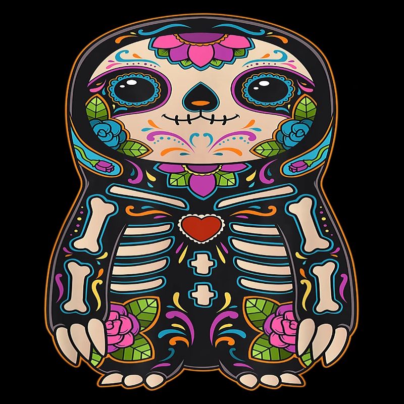Sloth Dia de los Muertos Sugar Skull