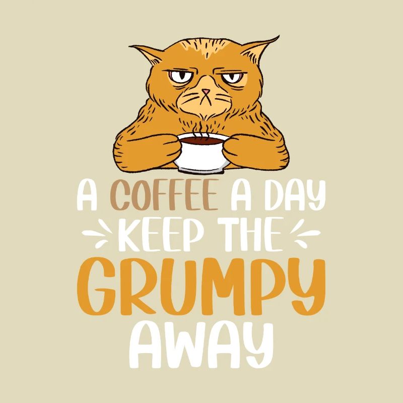 Café café grumpy chat bureau lundi