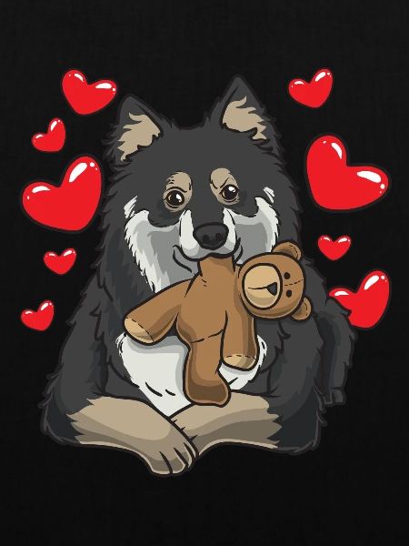 Finnischer Lapphund mit Kuscheltier