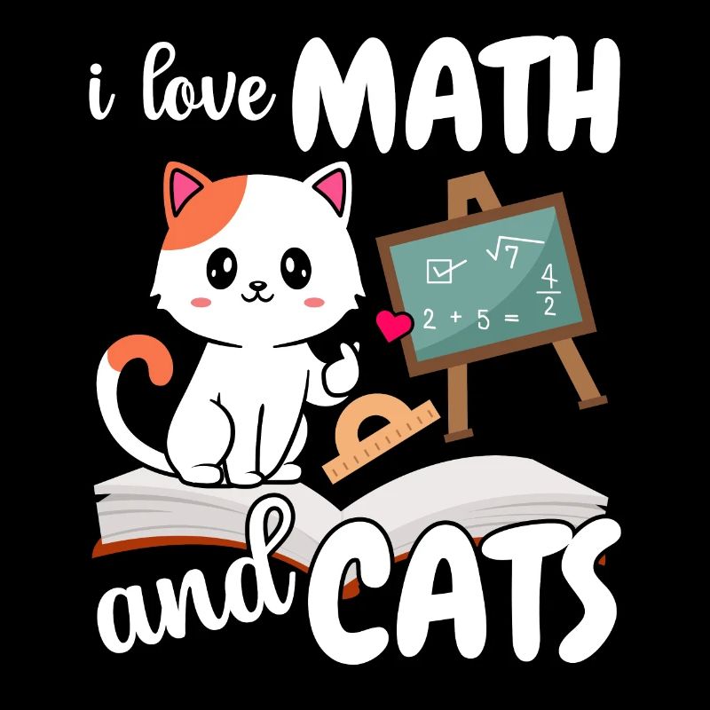 J’aime les maths Et les chats Mathématiques