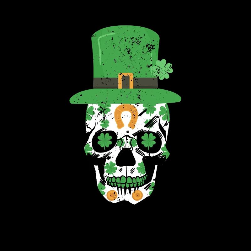 St. Patrick's Day Skull Irish shamrock