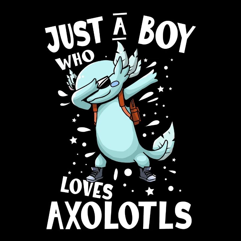 Nur ein Junge, der Axolotls mexikanischen Salamander liebt