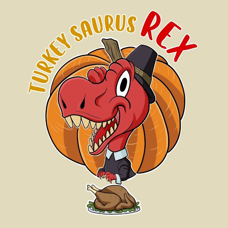 Turkey Saurus Rex I TRex Pilgrim Hat I Dinosaur