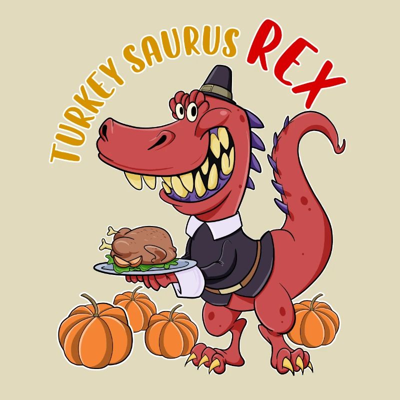 Turkey Saurus Rex I TRex Pilgrim Hat I Dinosaur