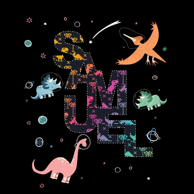 Samuel - Beautiful boy name with cute dinosaurs