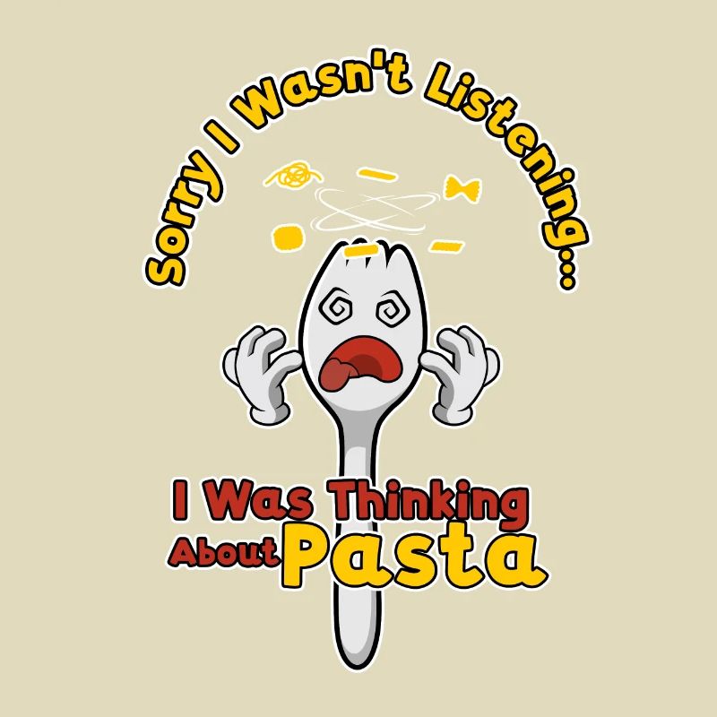 Denken Sie an Pasta Ironic Fork Spaghetti