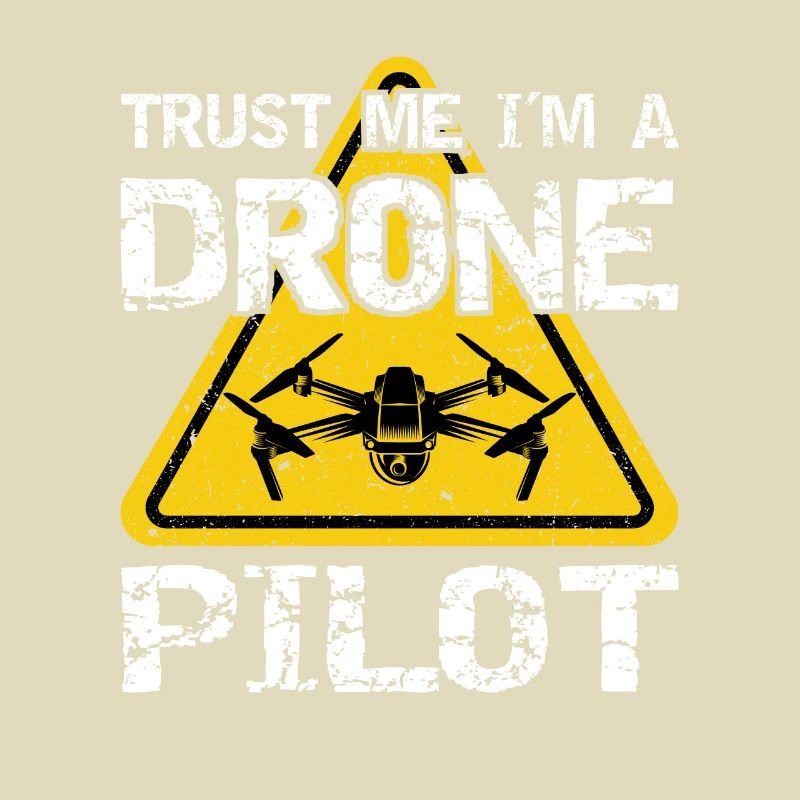 Drone with warning sign Drone flyer