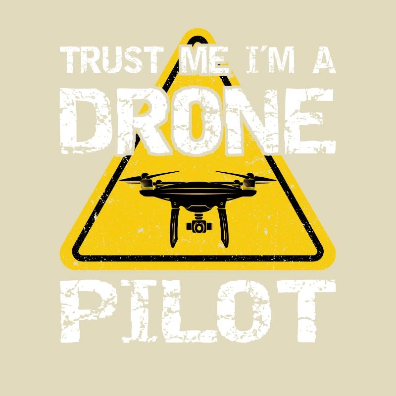 Drone with warning sign Drone flyer