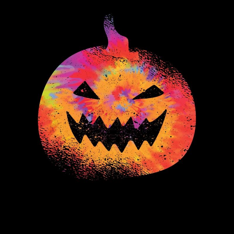 Orange Tie Dye Pumpkin Face Jack O