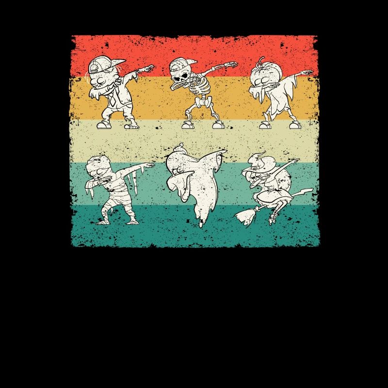 Dabbing Halloween Skeleton Zombie Ghost Witch Scary