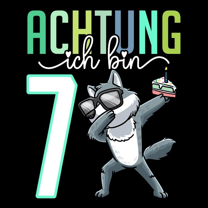 7. Geburtstag 7 Jahre Wolf Junge Mädchen
