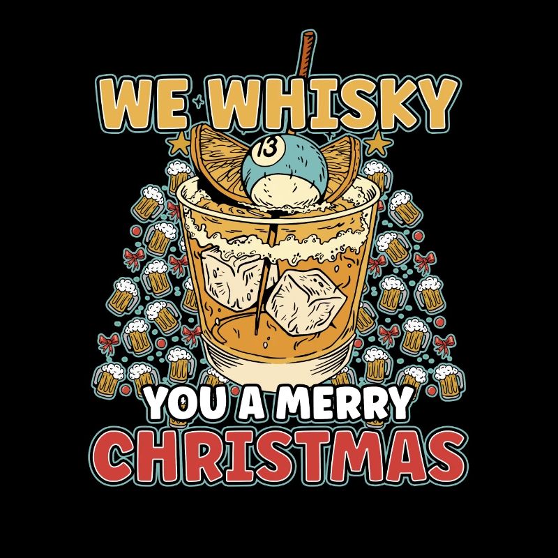 Conception de whisky de Noël pour un amateur de boisson de Noël