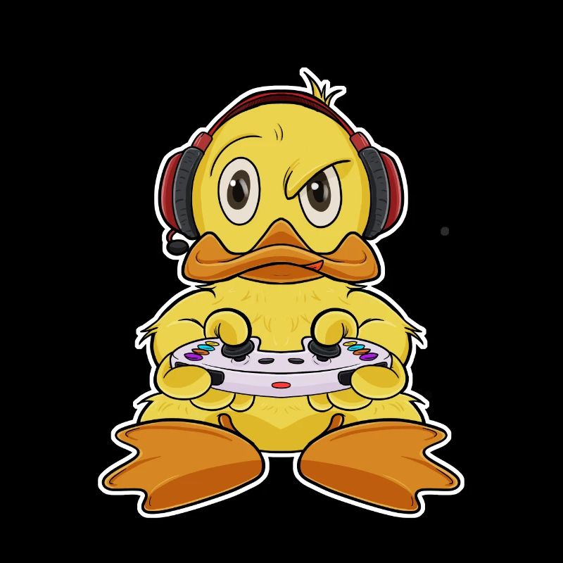 Duck With Gaming Controller I Funny Gaming I Gamer