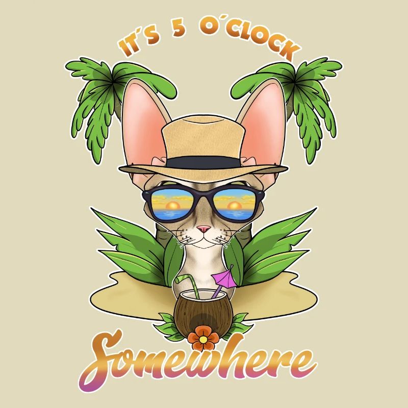 Il est 5 oclock quelque part en buvant Devon Rex Cat