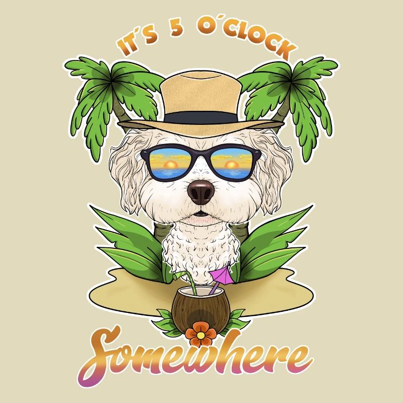 It Is 5 OClock Somewhere Drinking Bichon Frise