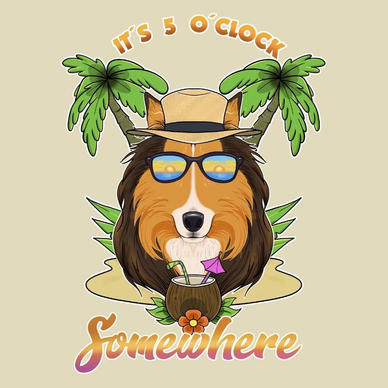 It Is 5 OClock Somewhere Drinking Collie