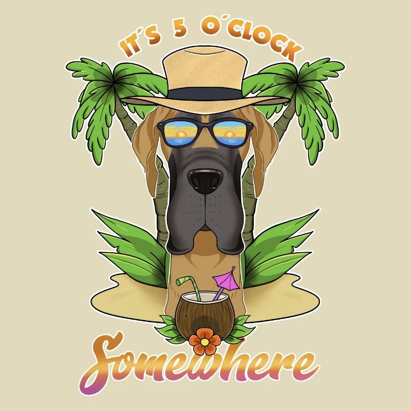 It Is 5 OClock Somewhere Drinking Great Dane