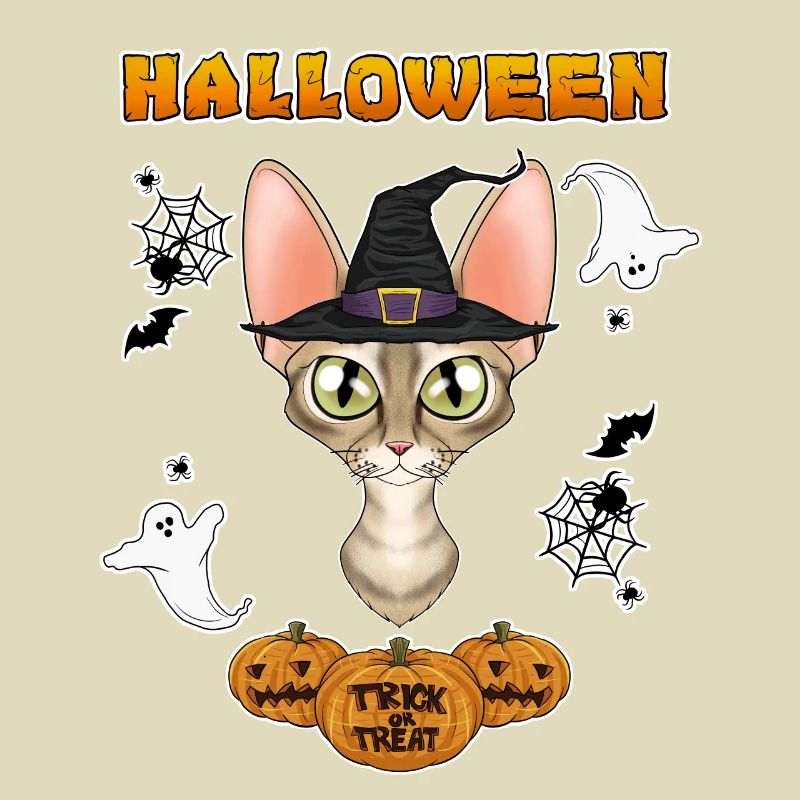 Devon Rex Cat Lover I Joyeux Halloween