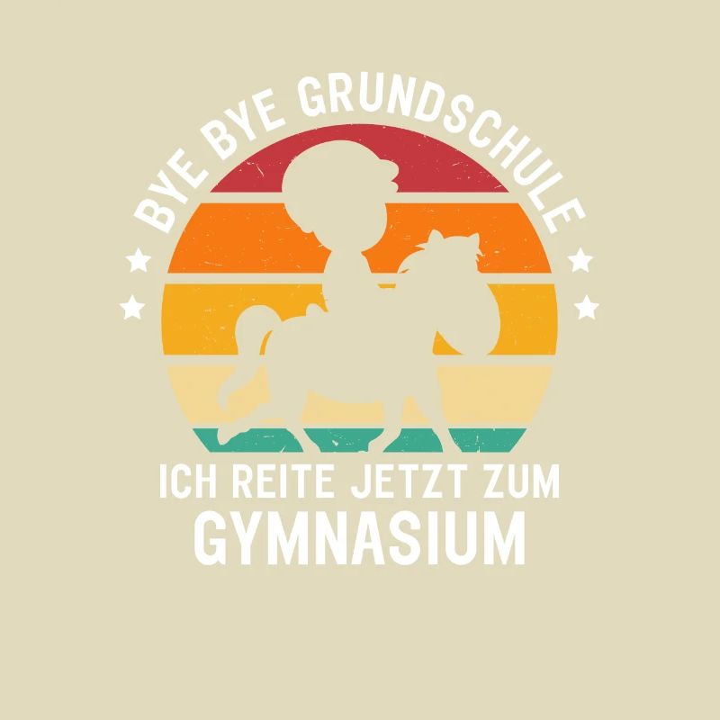 Bye Bye Grundschule Pferd Mädchen Einschulung