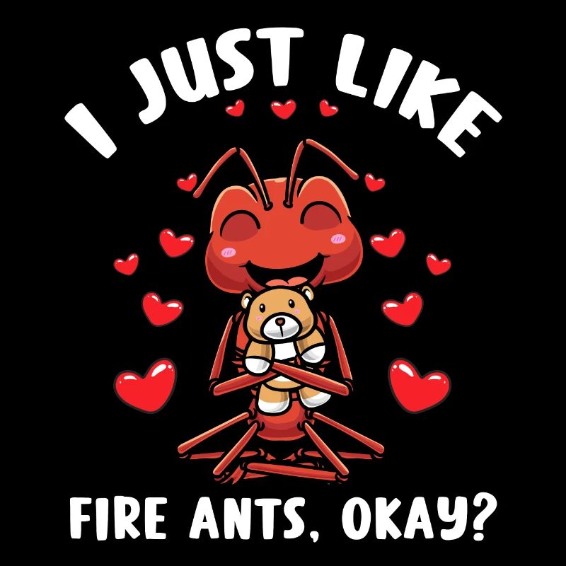 Fire ant with cuddly toy