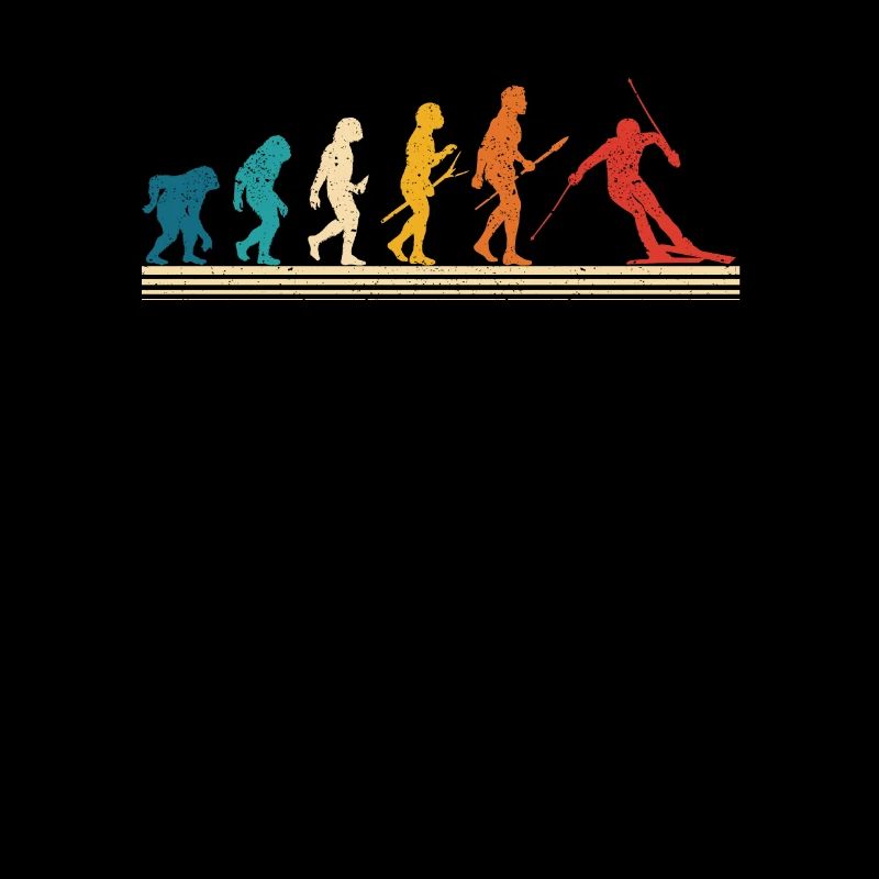 Skifahren Evolution des Menschen Lustige Ski