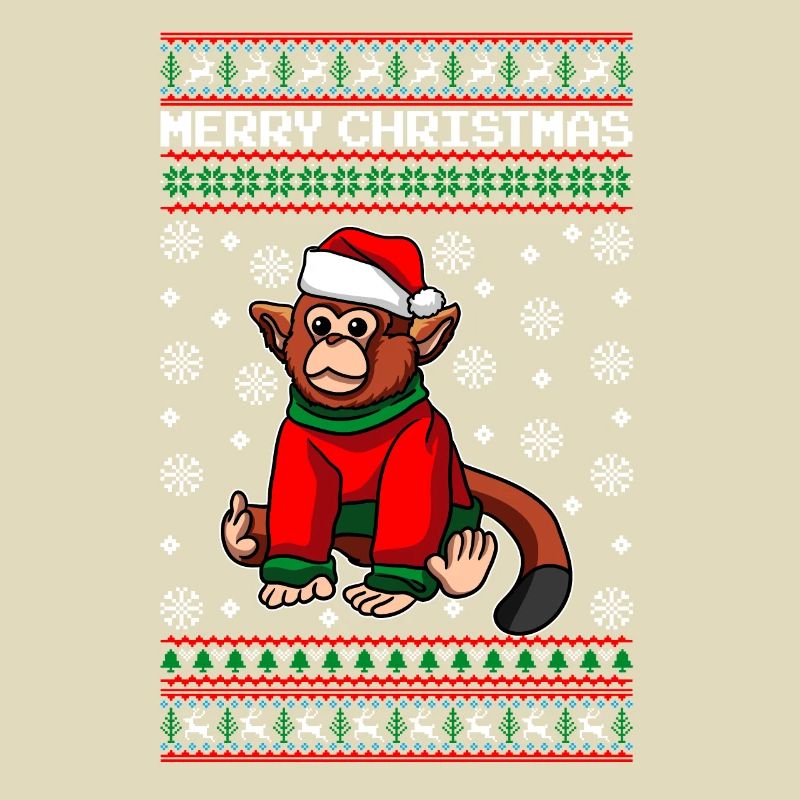 Singe avec pull Moche Noël