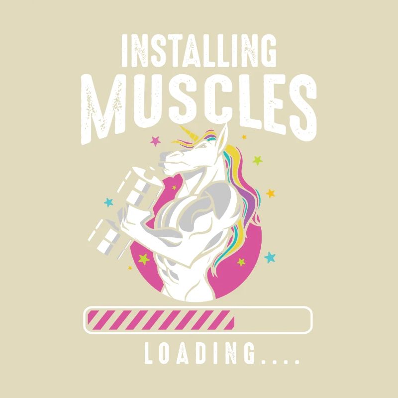 Installing Muscles Loading Workout Gym Unicorn