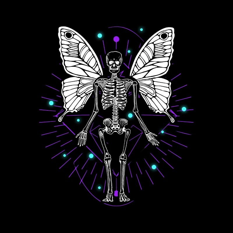 Skeleton Butterfly Dripping Skull Goth