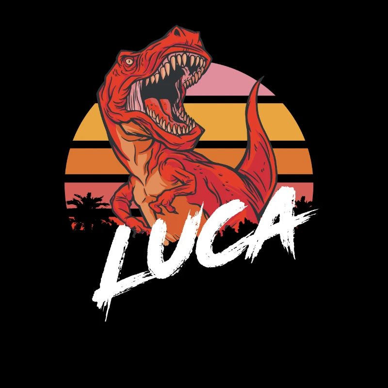 LUCA - Beautiful boy name with T-REX Dino