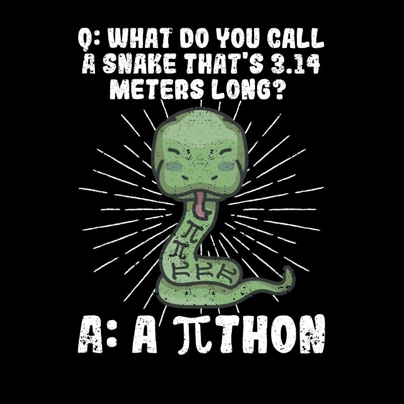 Python Schlange Pithon Pi Tag Symbol lustig Mathe