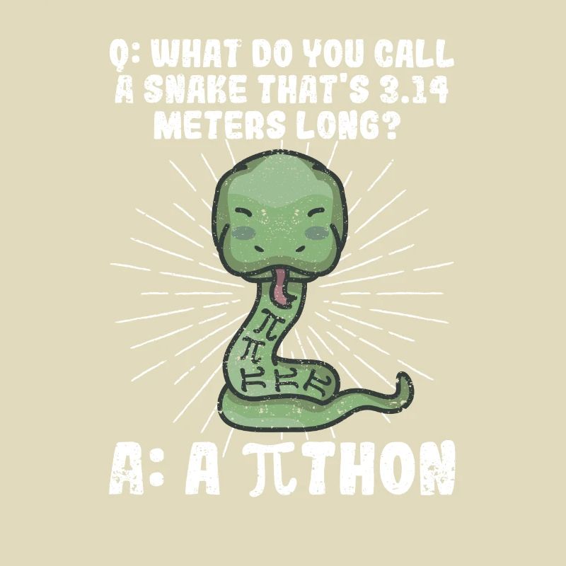 Python Schlange Pithon Pi Tag Symbol lustig Mathe