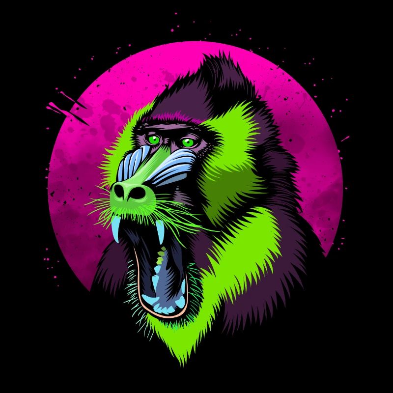 Psychedelic baboon