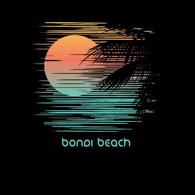 Artistic Bondi Beach Australia Palm Tree Vacation