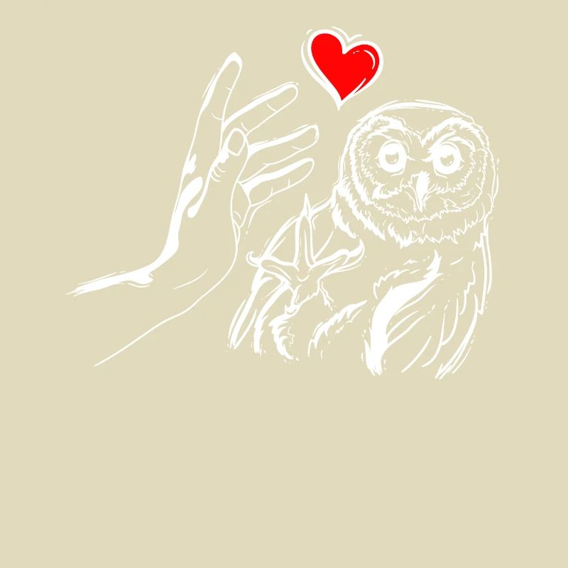 Eule Herz Händchen Halten mit Eule